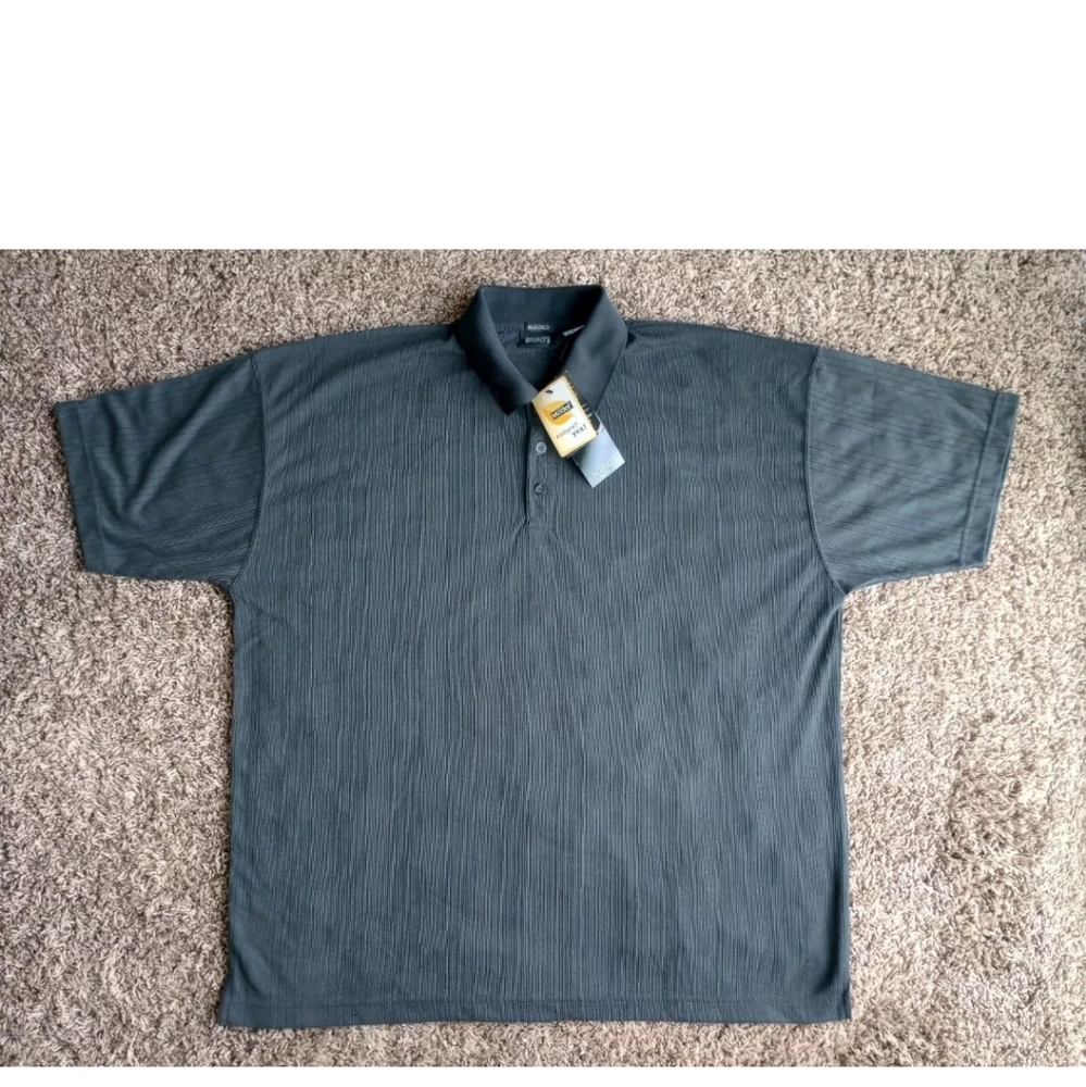 Bruno Sueded Polo Shirt Black Stripe Rayon Polyester Men XL